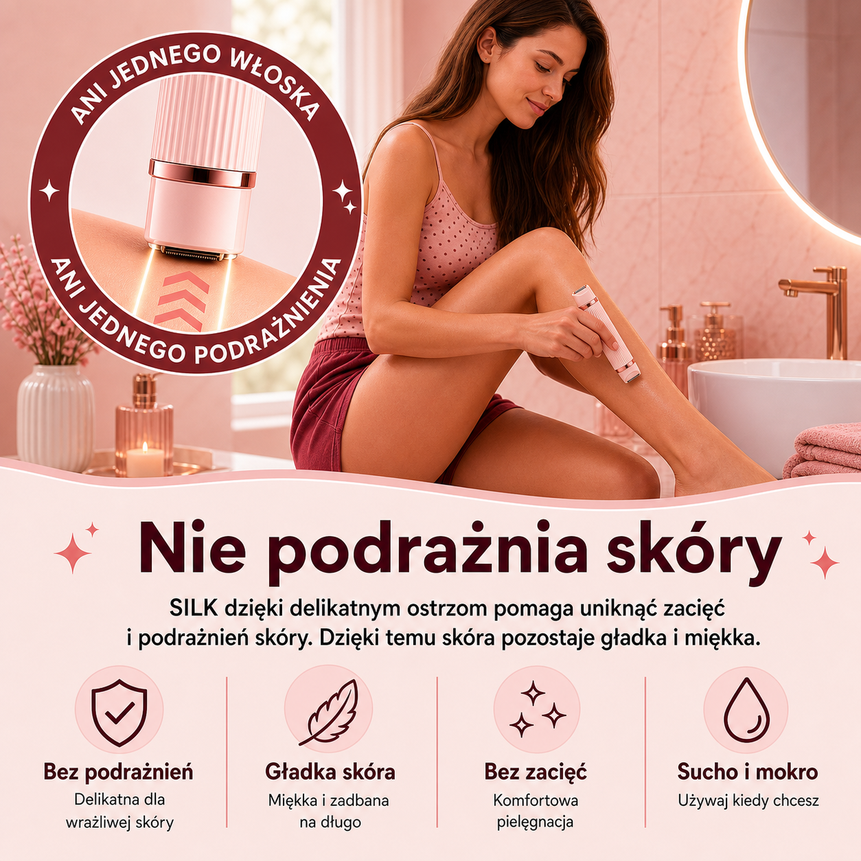 Nie podrażnia skóry SILK